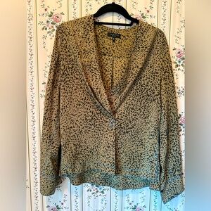 RAG & Bone ‘Shields’ Leopard Print Silk Top